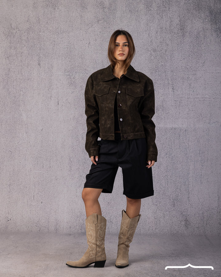 Genuine Suede jacket with front pockets