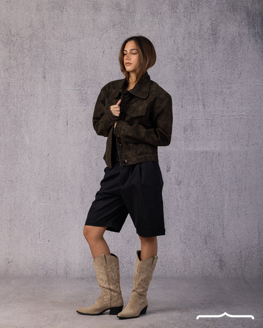 Genuine Suede jacket with front pockets