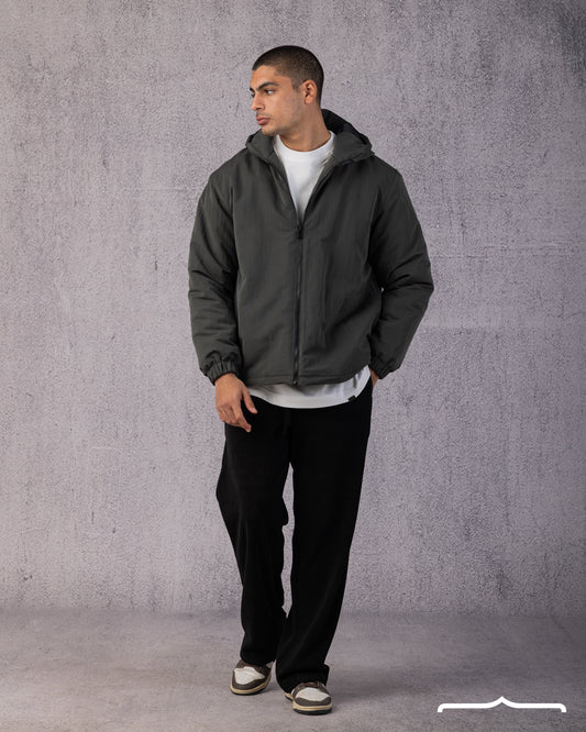 Hooded Puffer Waterproof Jacket in Olive