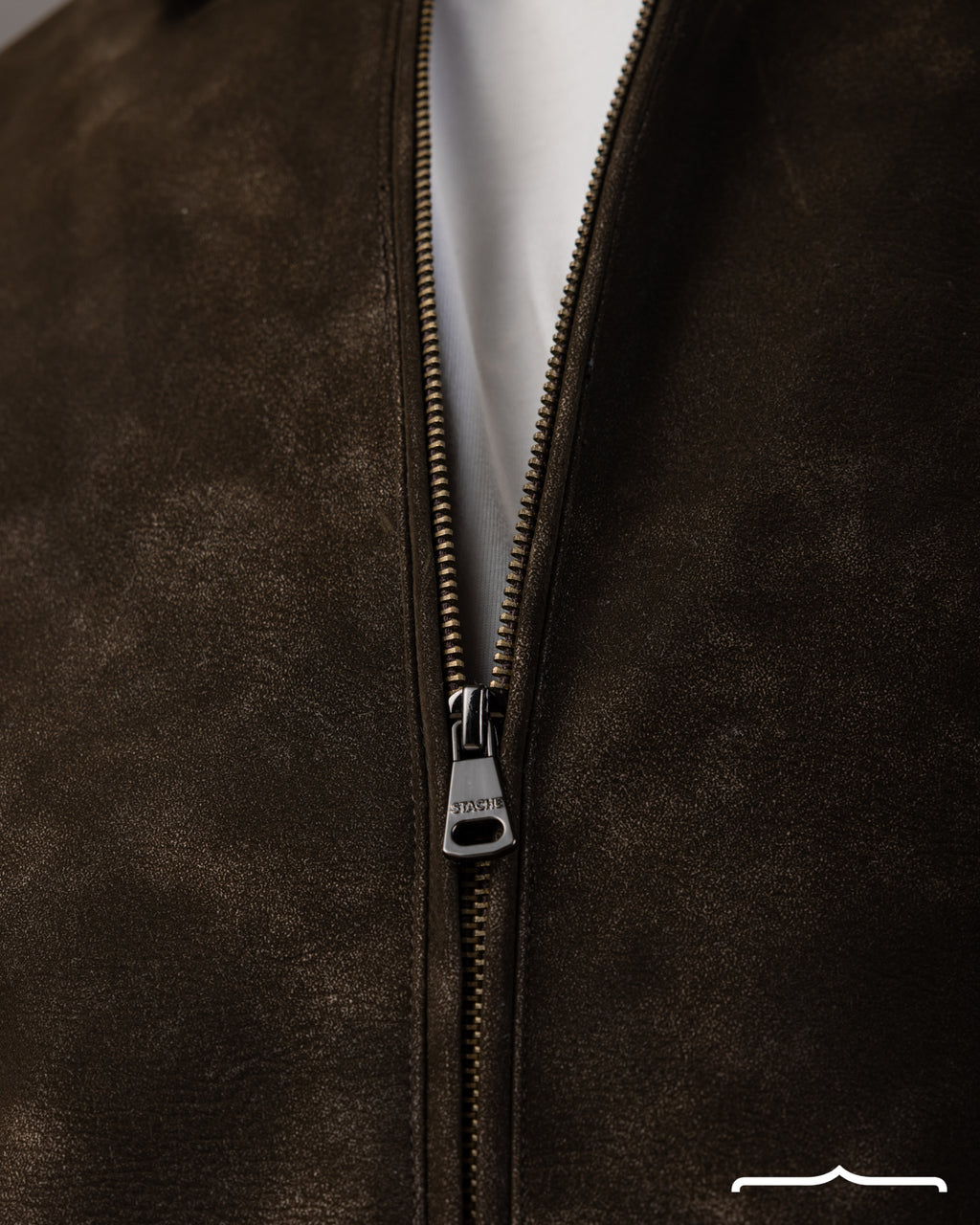 Statement Genuine Suede Jacket in Brown