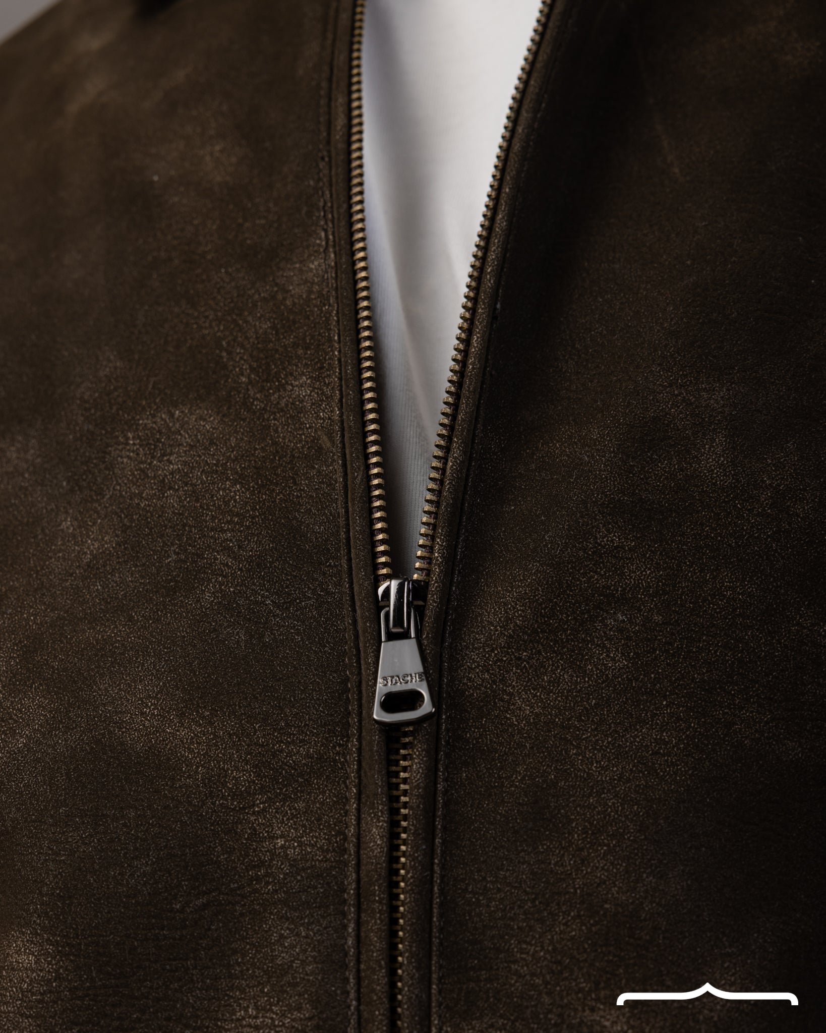 Statement Genuine Suede Jacket in Brown