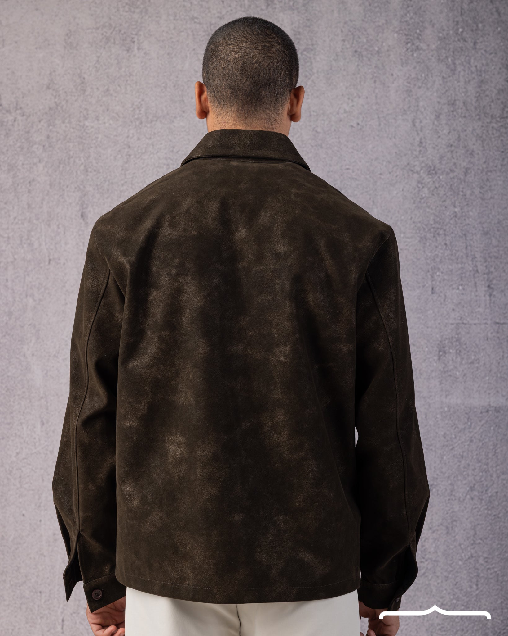 Statement Genuine Suede Jacket in Brown