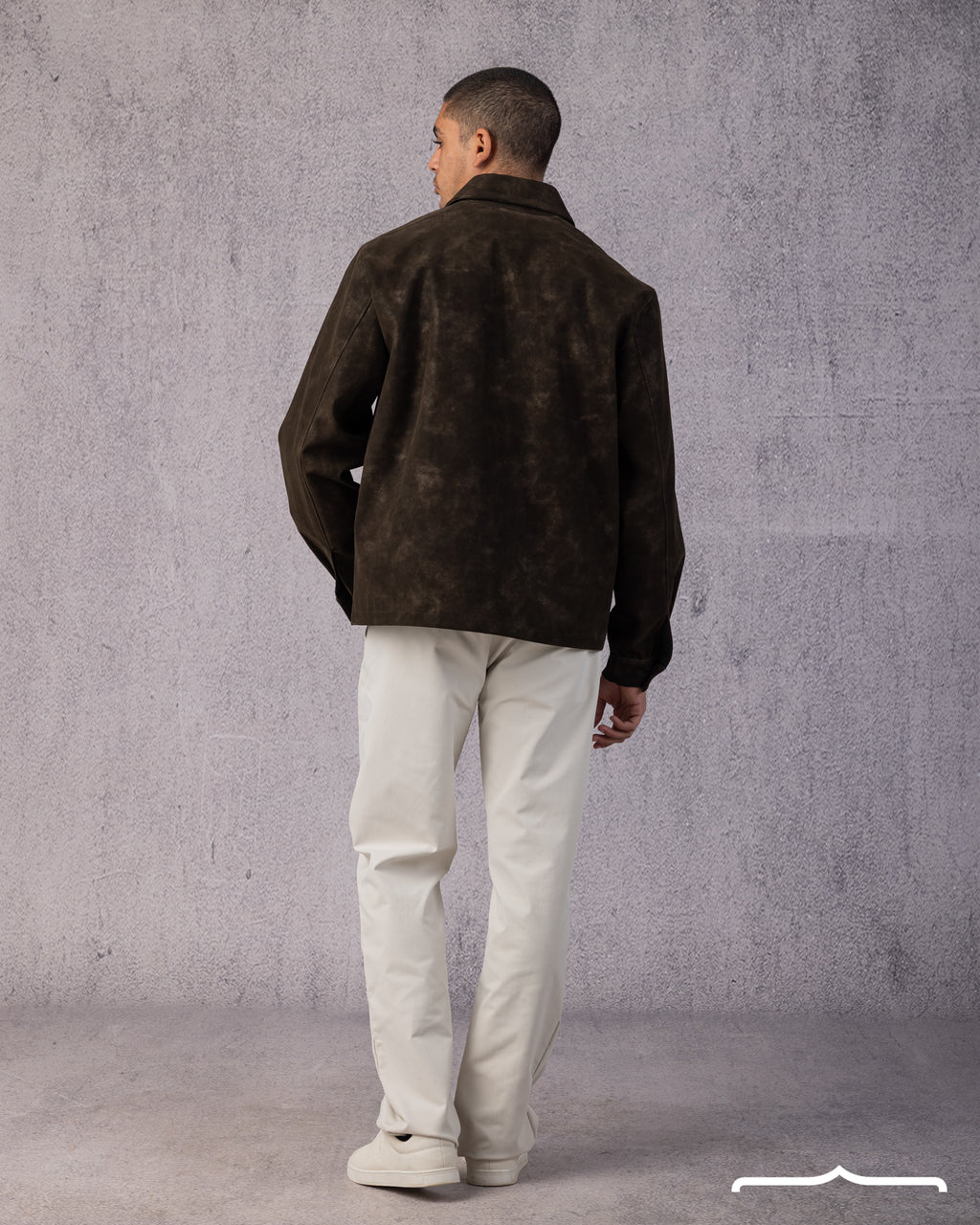 Statement Genuine Suede Jacket in Brown