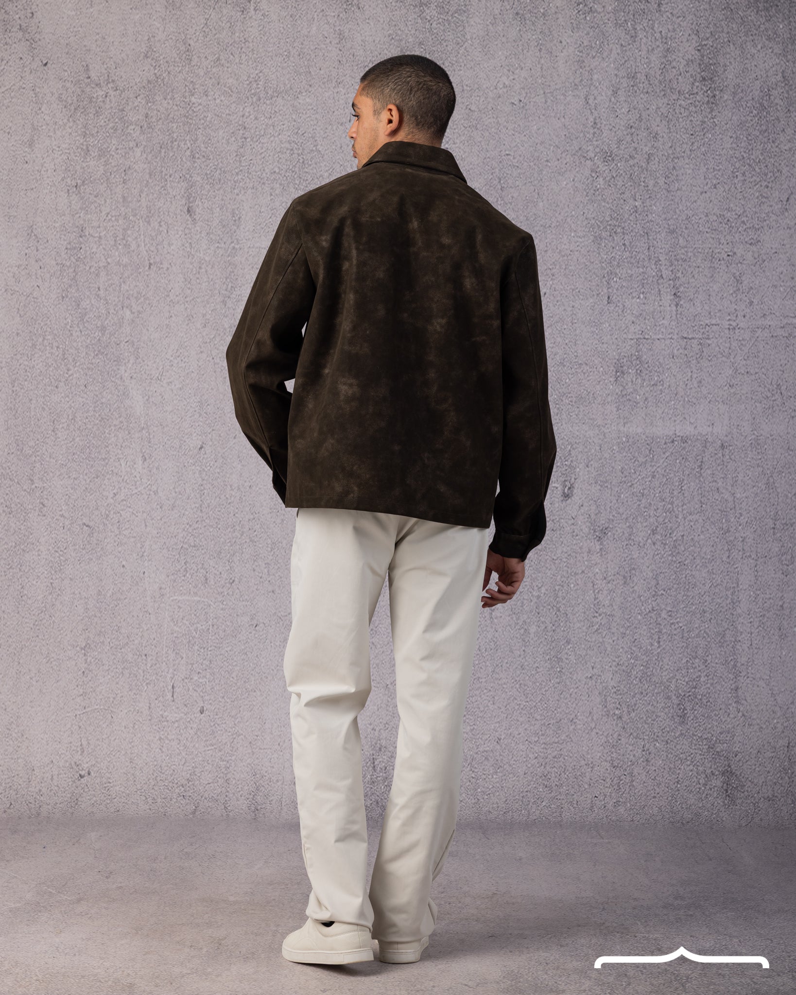 Statement Genuine Suede Jacket in Brown