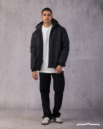 Hooded Puffer Waterproof Jacket in black