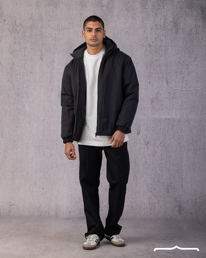 Hooded Puffer Waterproof Jacket in black