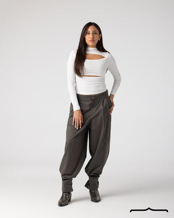 Cut-Out Top in White