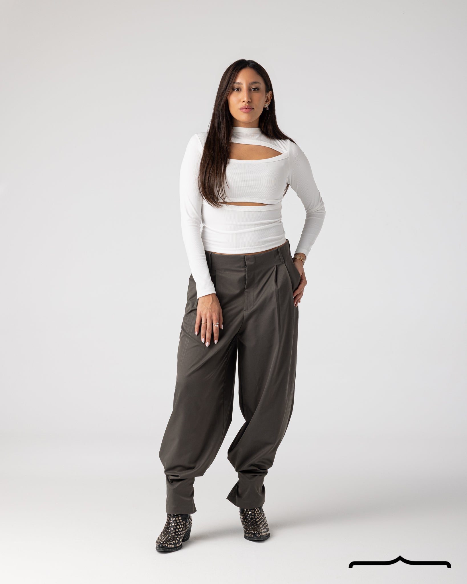 Cut-Out Top in White