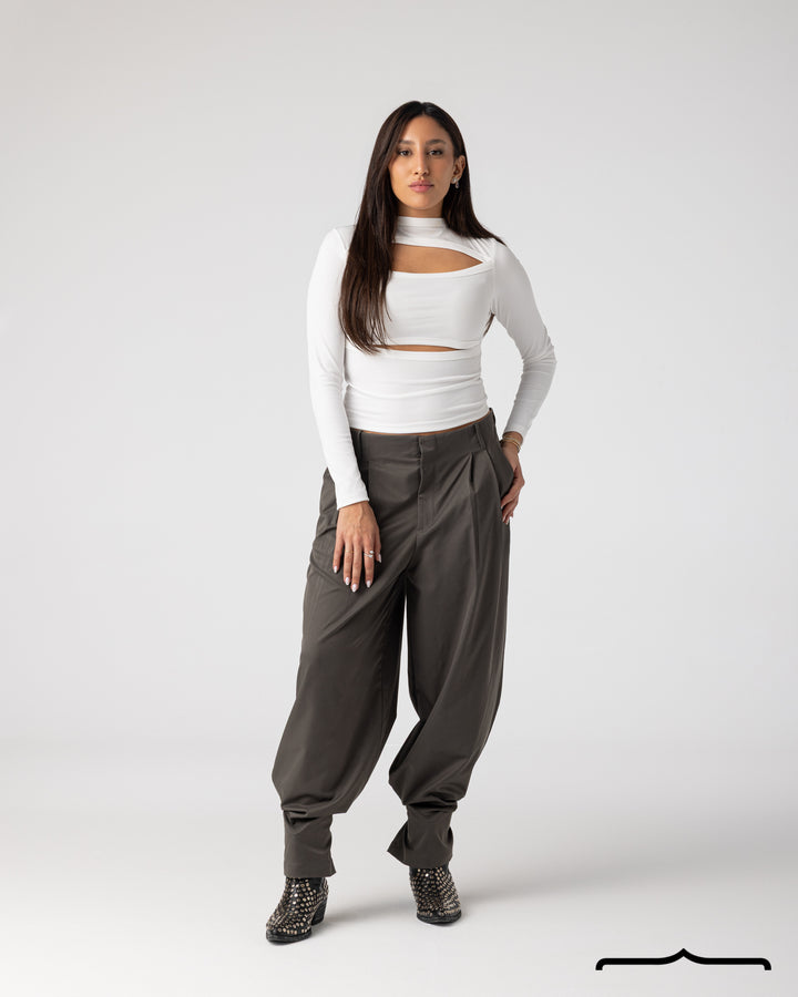 Cut-Out Top in White