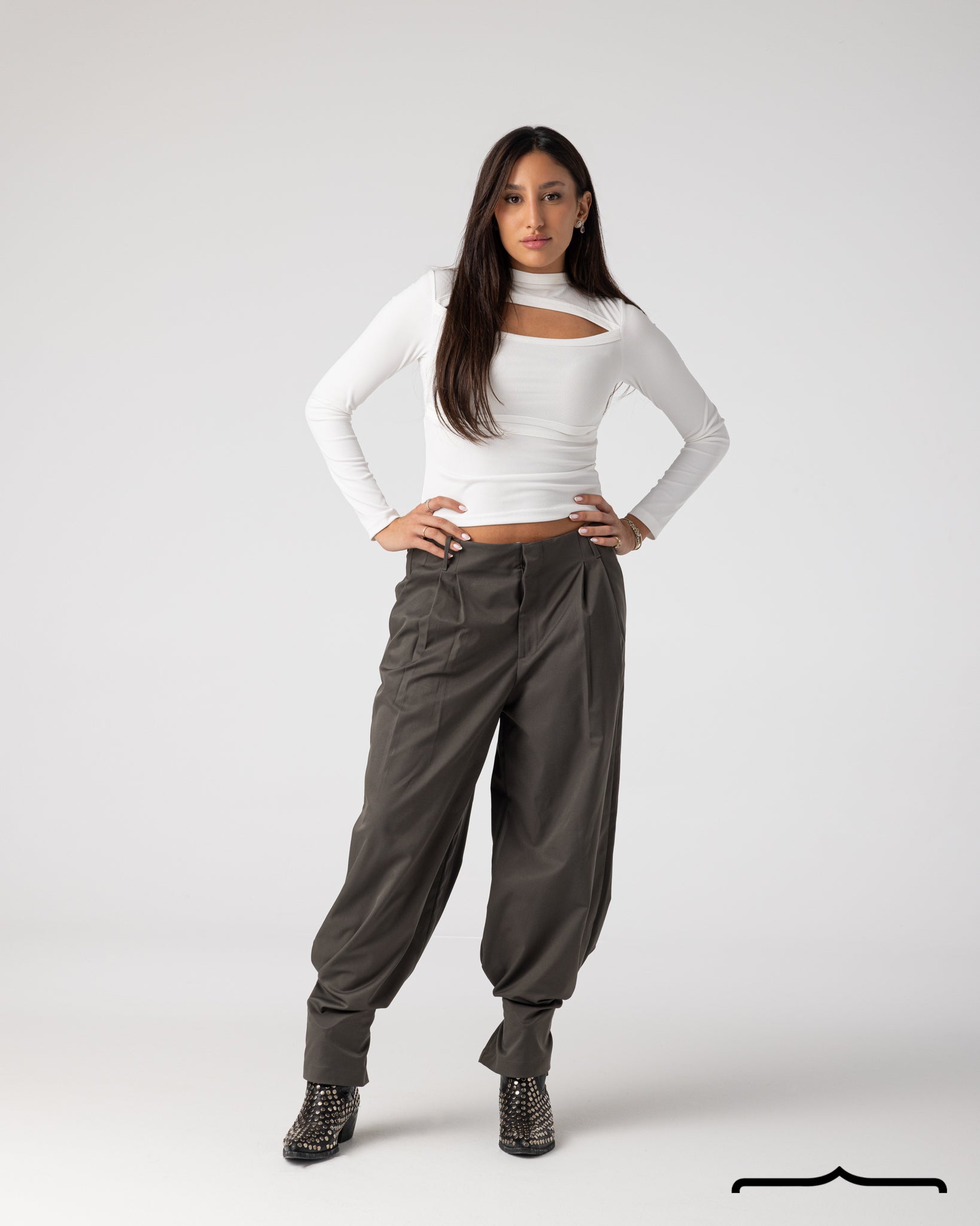Cut-Out Top in White
