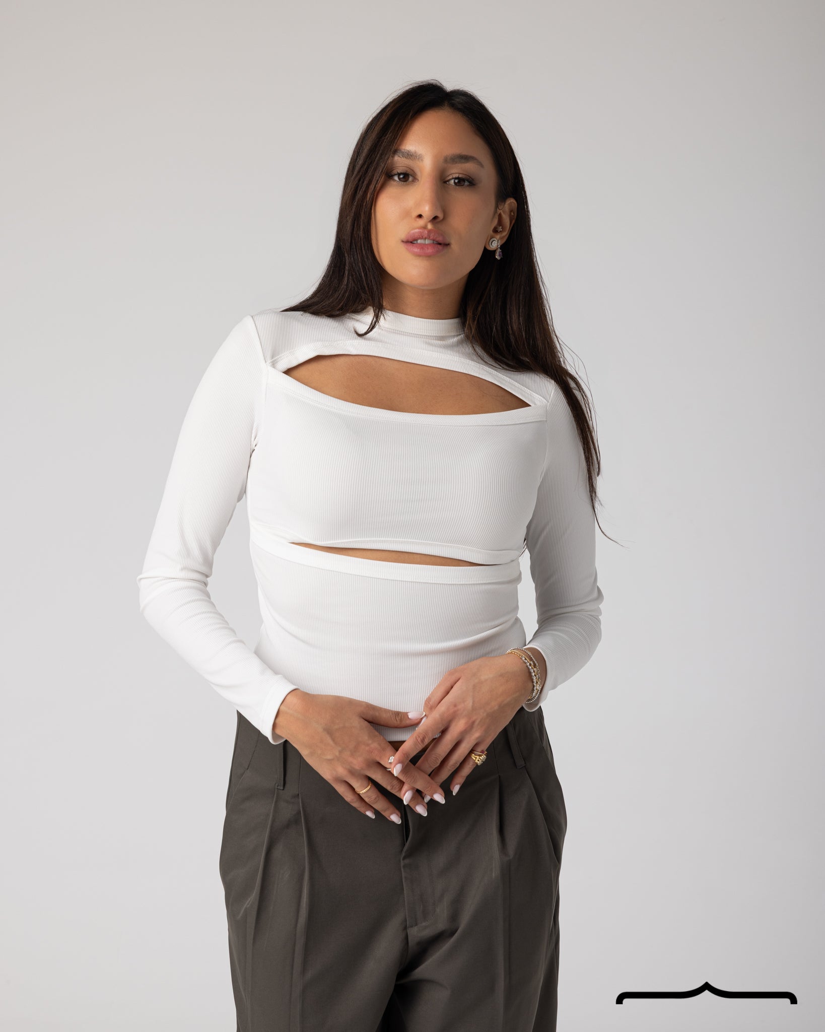 Cut-Out Top in White