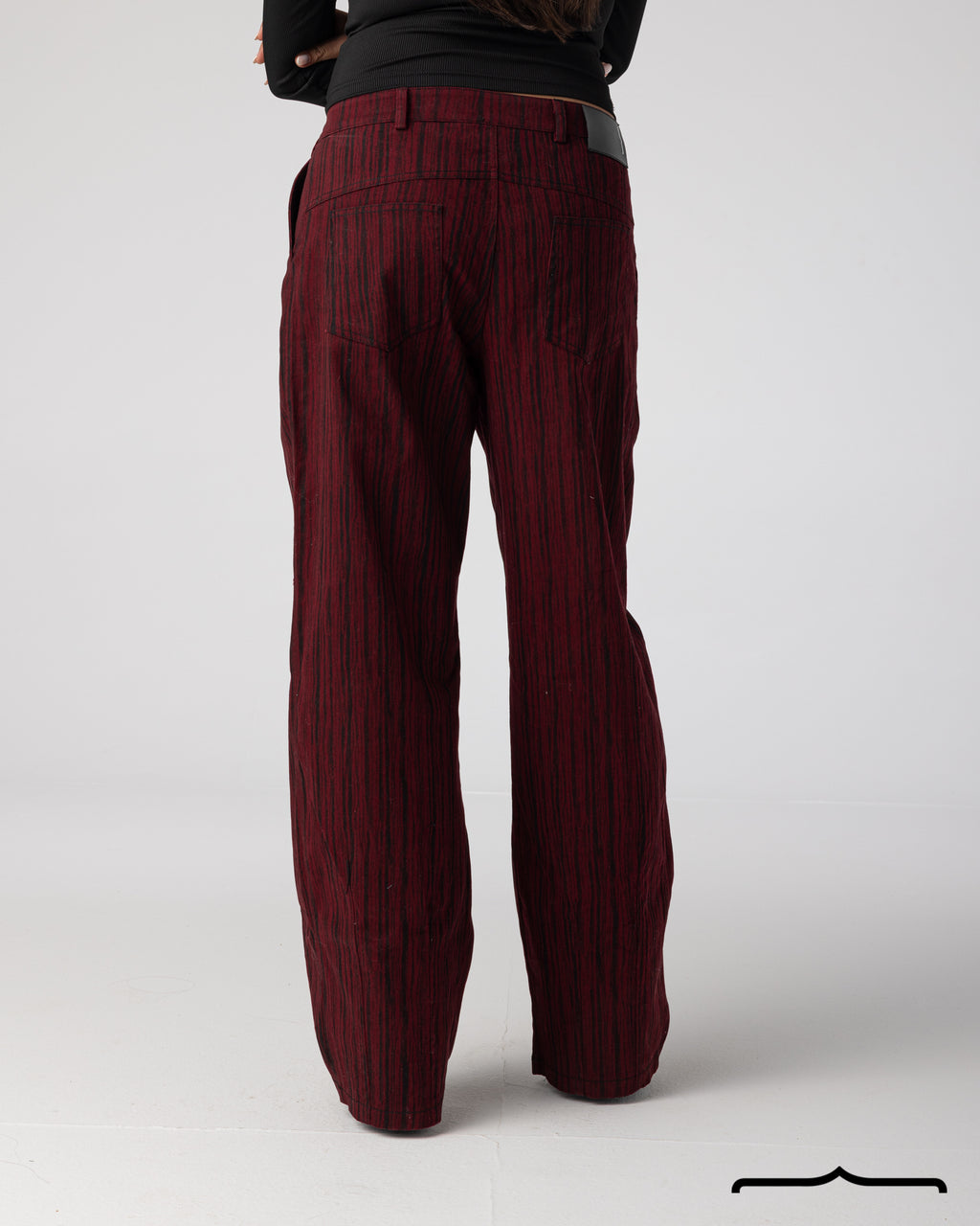 Wide-Leg Burgundy Denim
