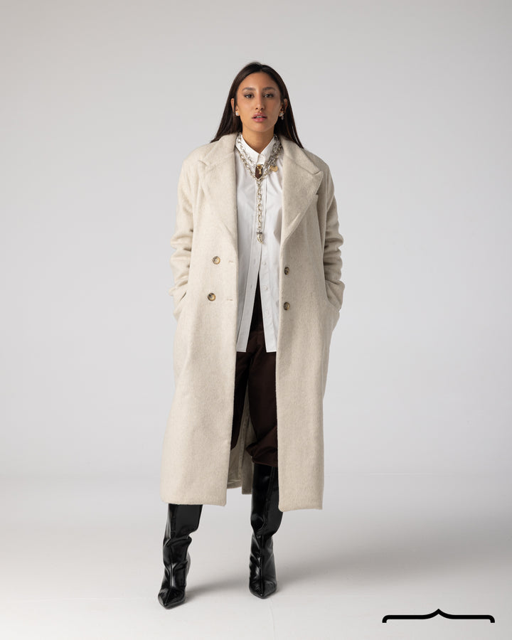Long Beige Wool Coat