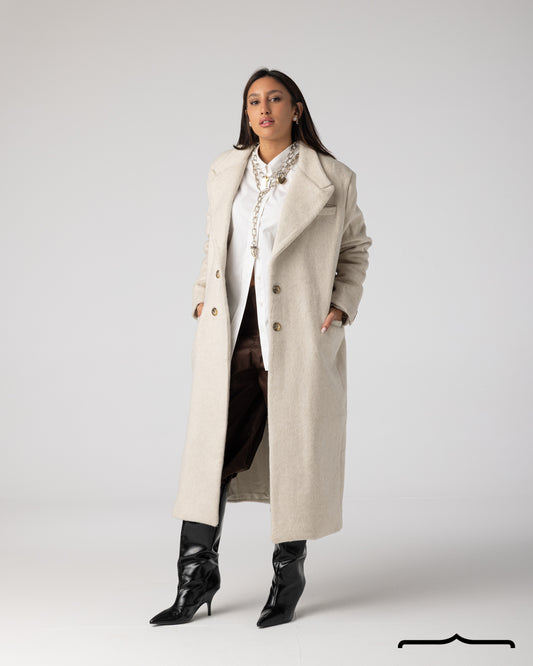 Long Beige Wool Coat