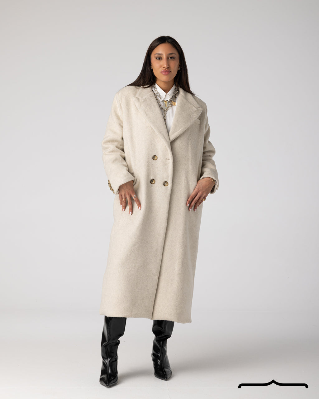 Long Beige Wool Coat