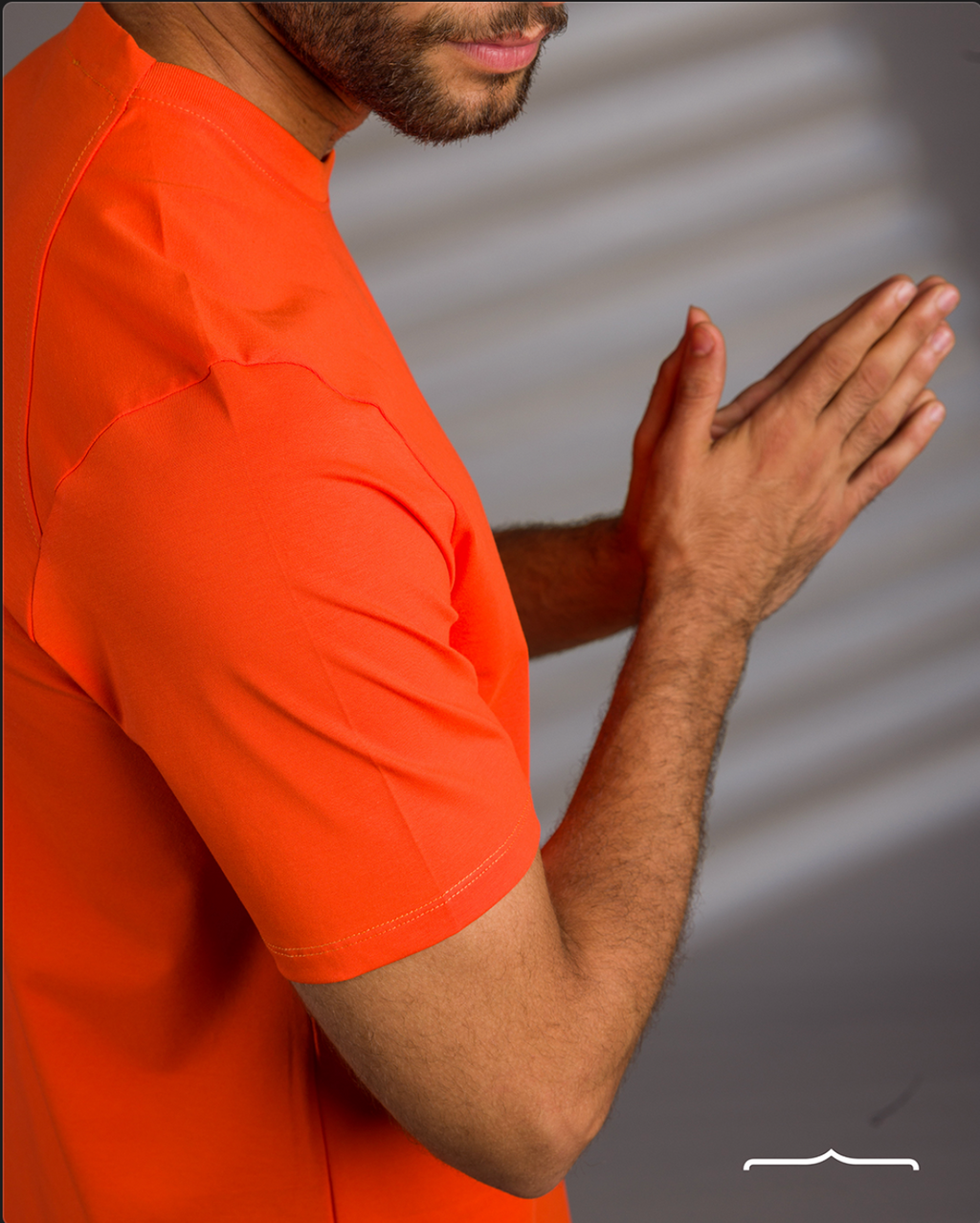 Curved Hem Volume 2 T-Shirt  in Orange