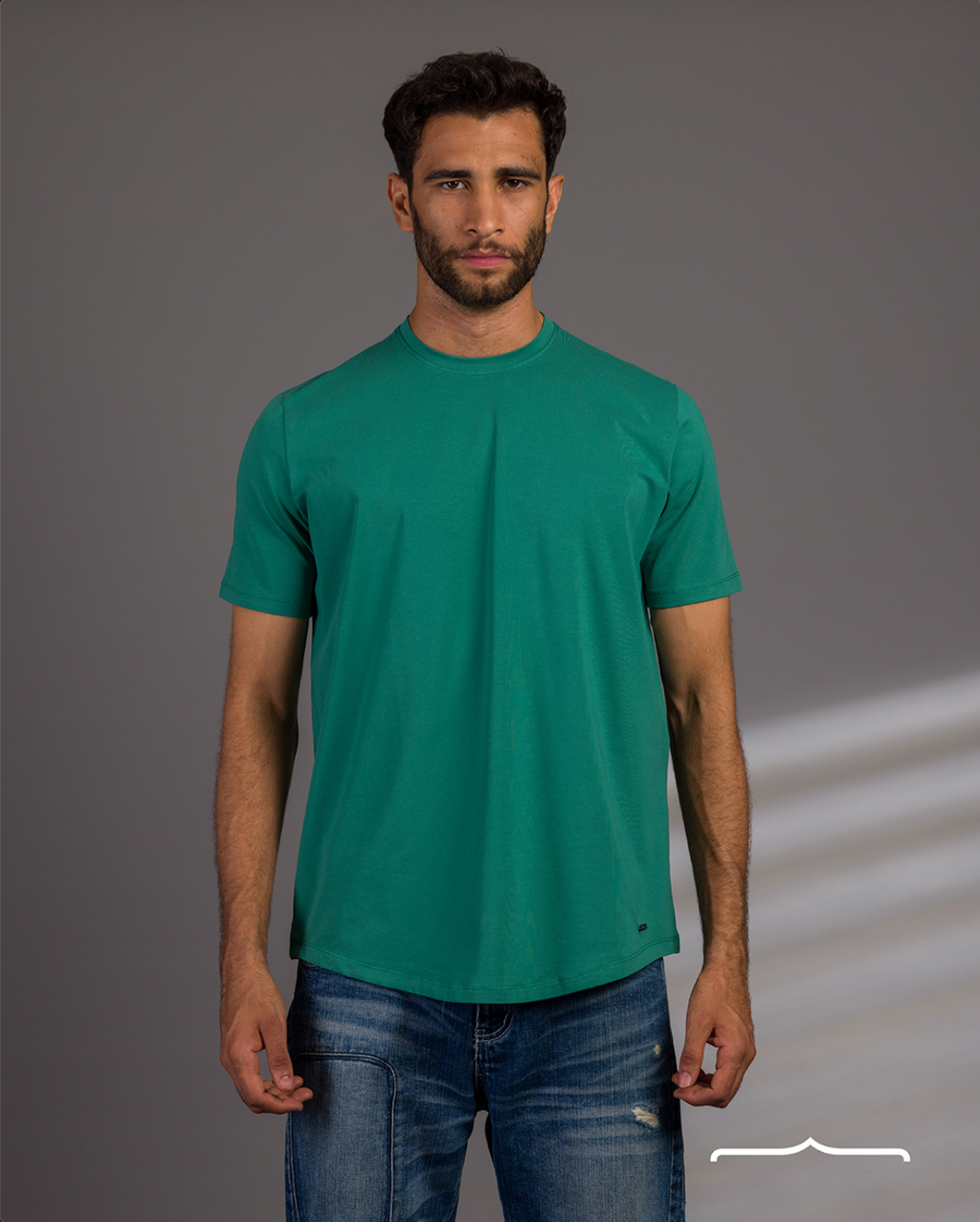 Curved T-Shirt Hem Volume 2 T-Shirt in Green