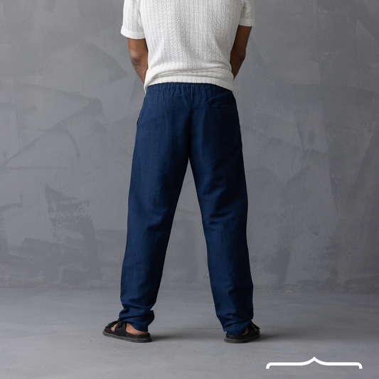 linen pants in Navy Blue