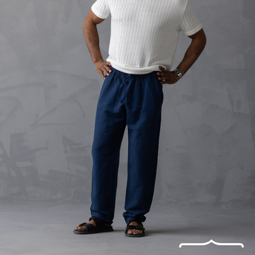 linen pants in Navy Blue