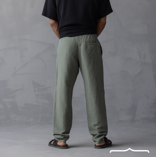 linen pants in Olive