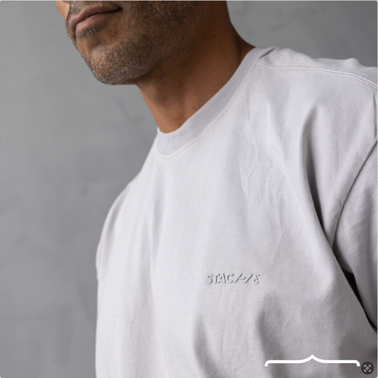 5TAC113 Rubber Detailed T-shirt in Grey