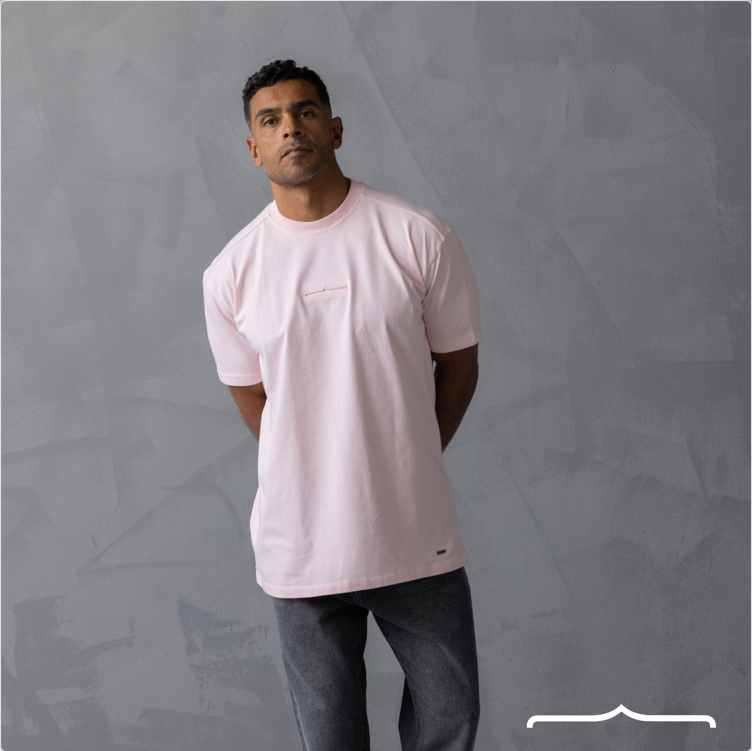 Stache icon T-shirt in Pink