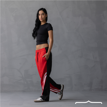 Striped track pants in Red