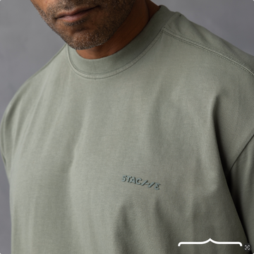 5TAC113 Rubber Detailed T-shirt in Olive