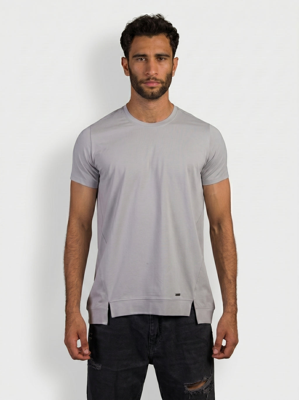 Side Split Volume 2 T-Shirt in Light Grey