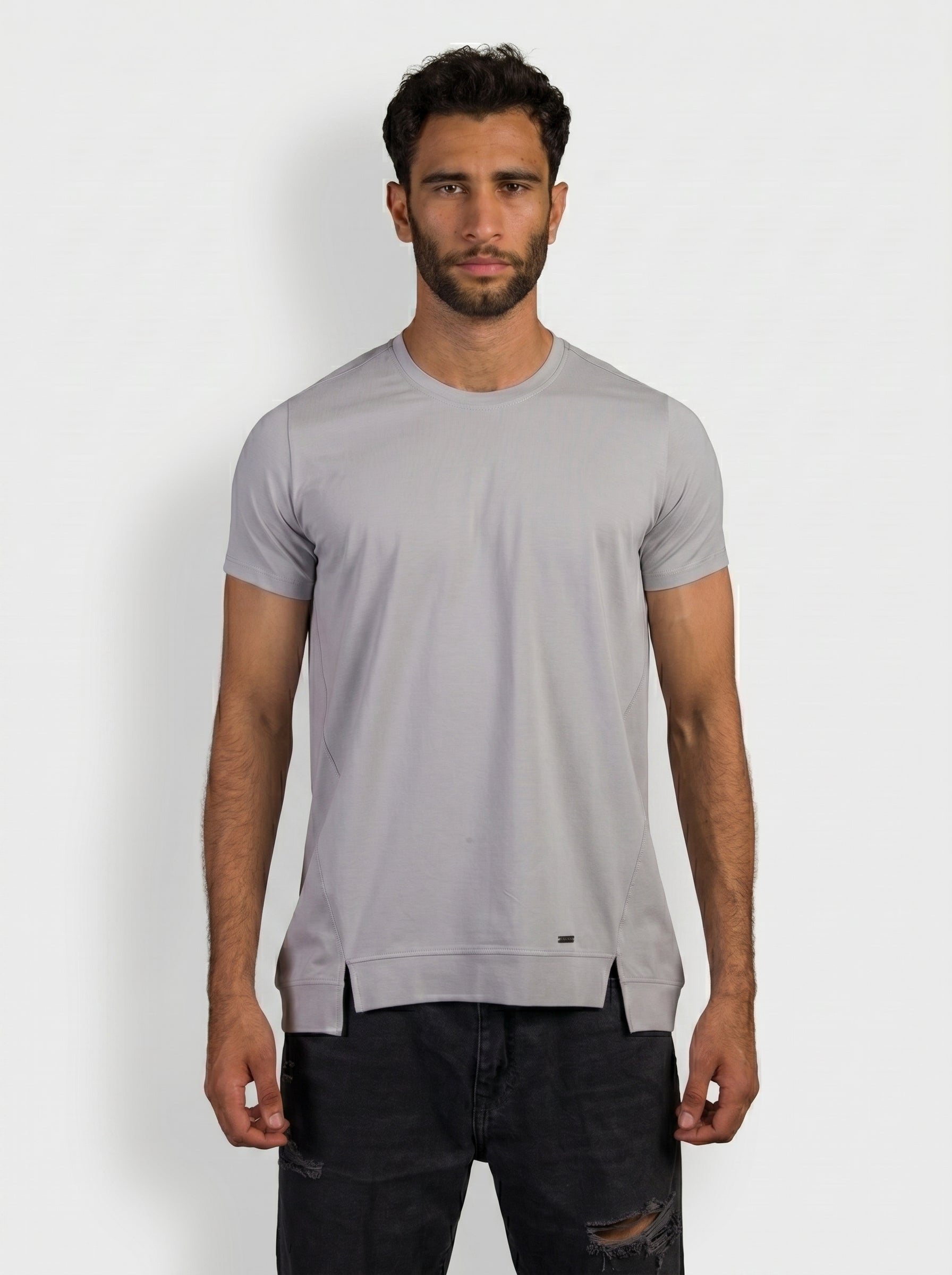 Side Split Volume 2 T-Shirt in Light Grey