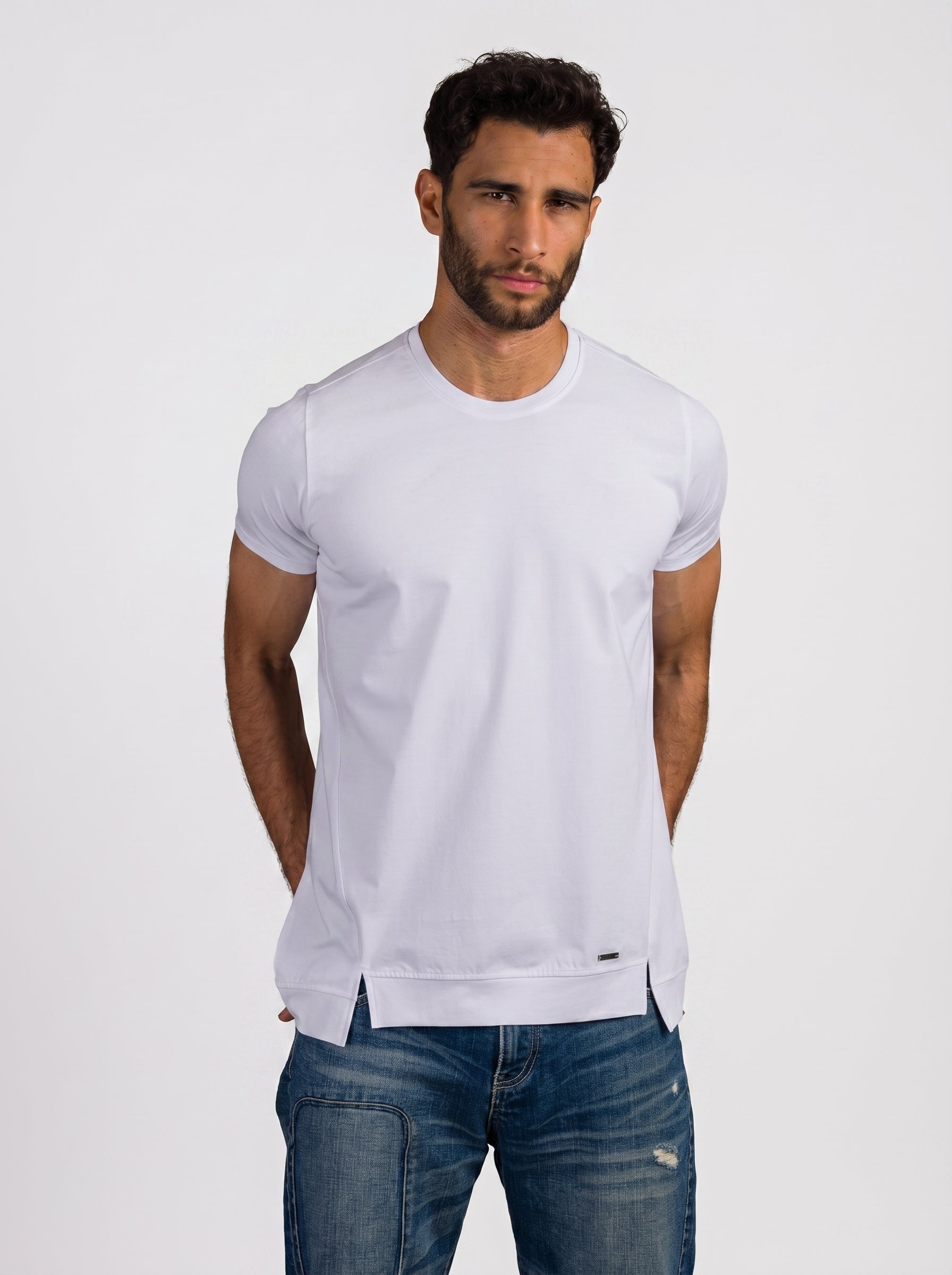 Side Split Volume 2 T-Shirt in White