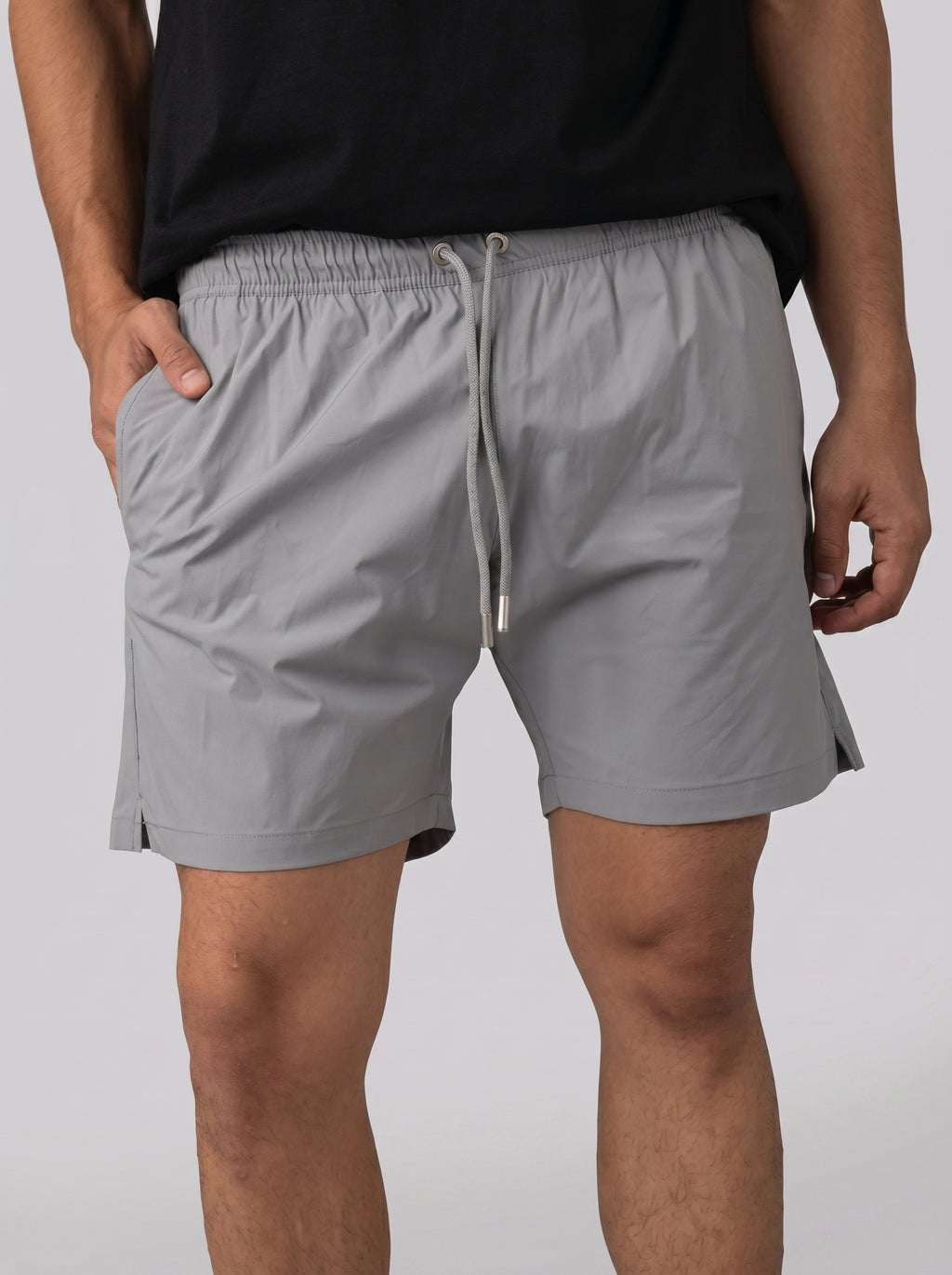 Solid Swim Short in Light Grey