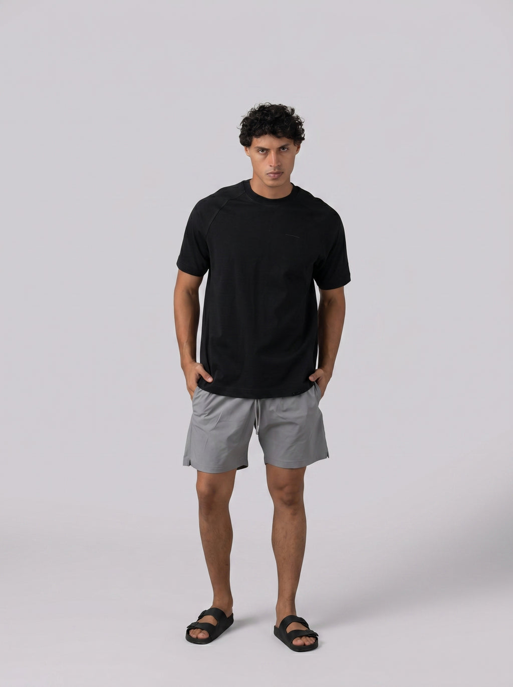 Solid Swim Short in Light Grey