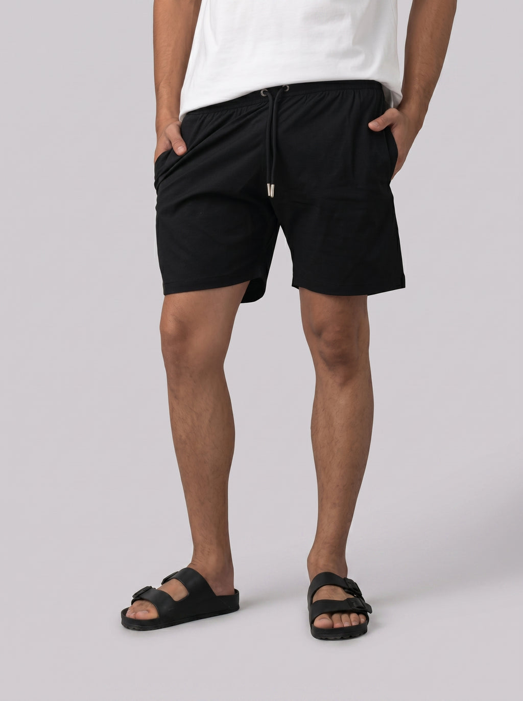 Solid Swim Short in Black