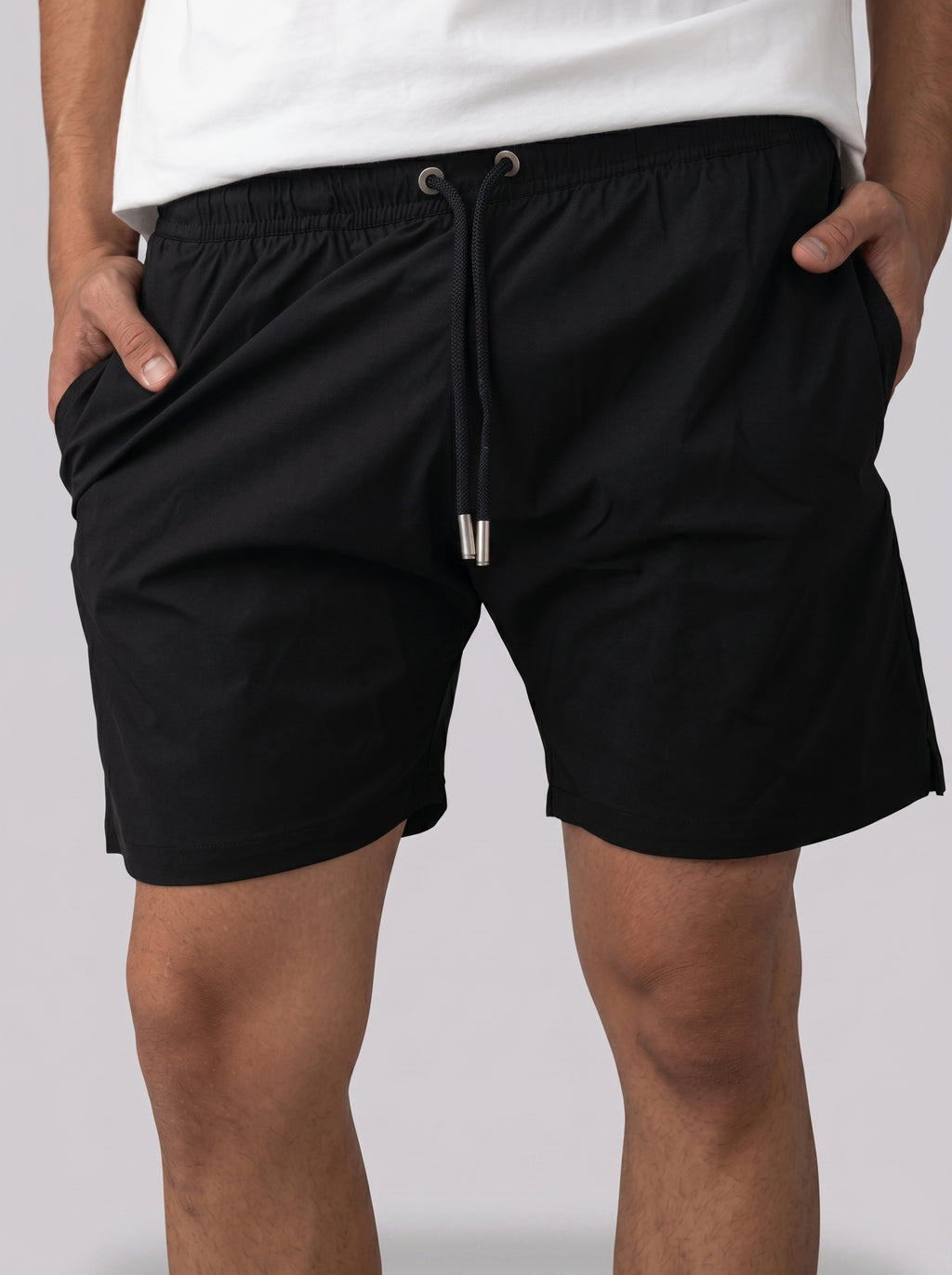 Solid Swim Short in Black