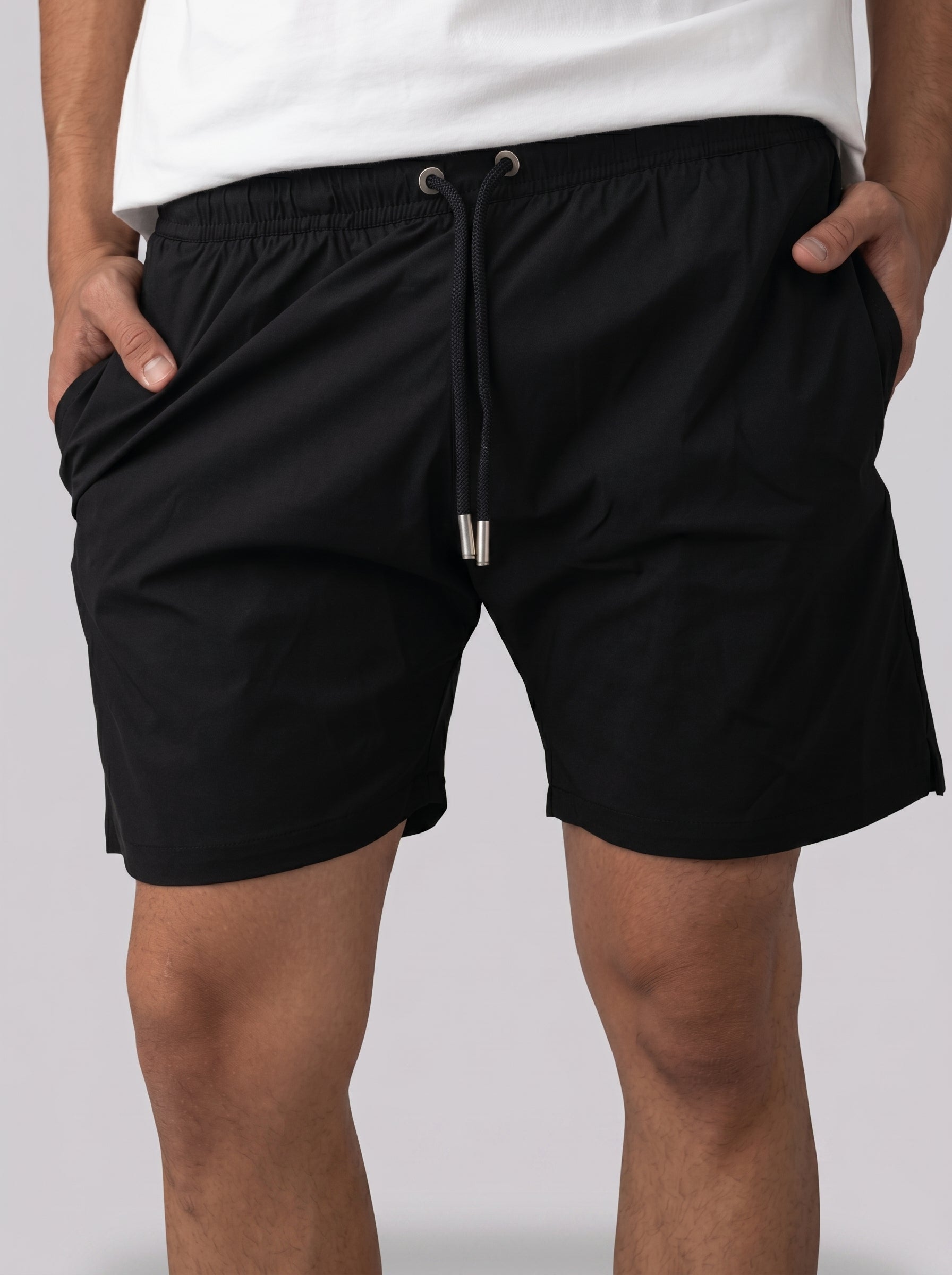 Solid Swim Short in Black