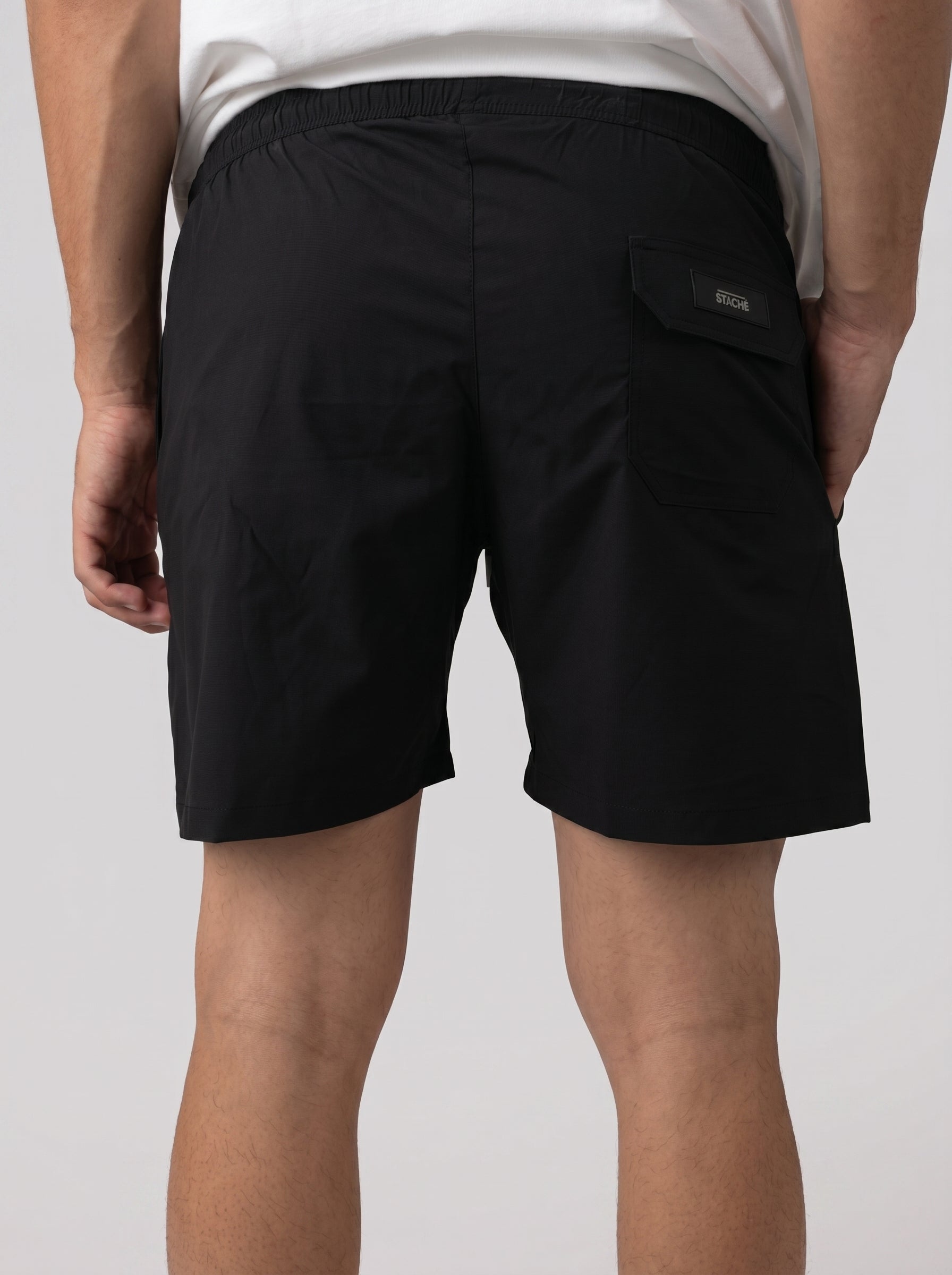 Solid Swim Short in Black