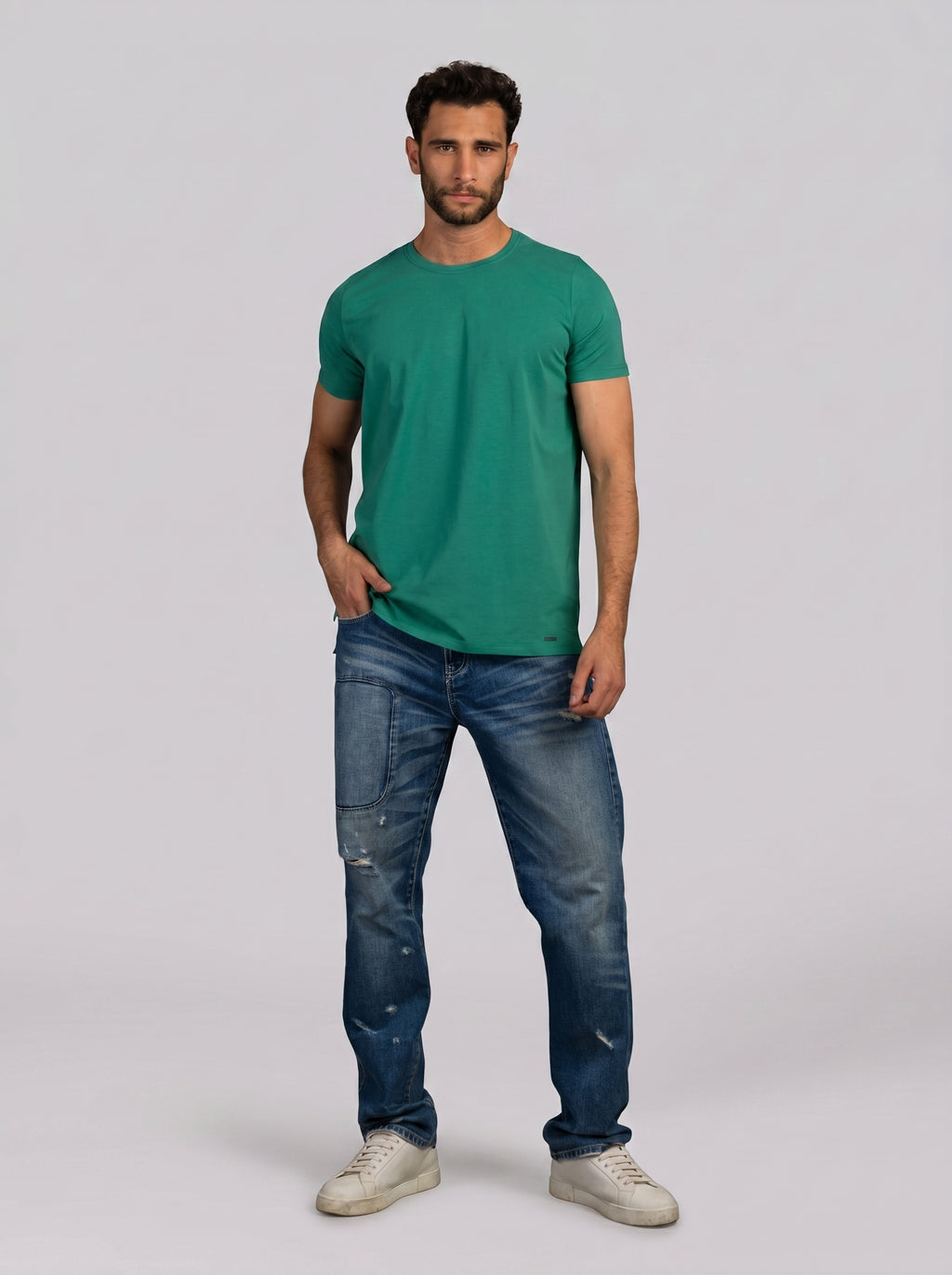 Split T-shirt in Green