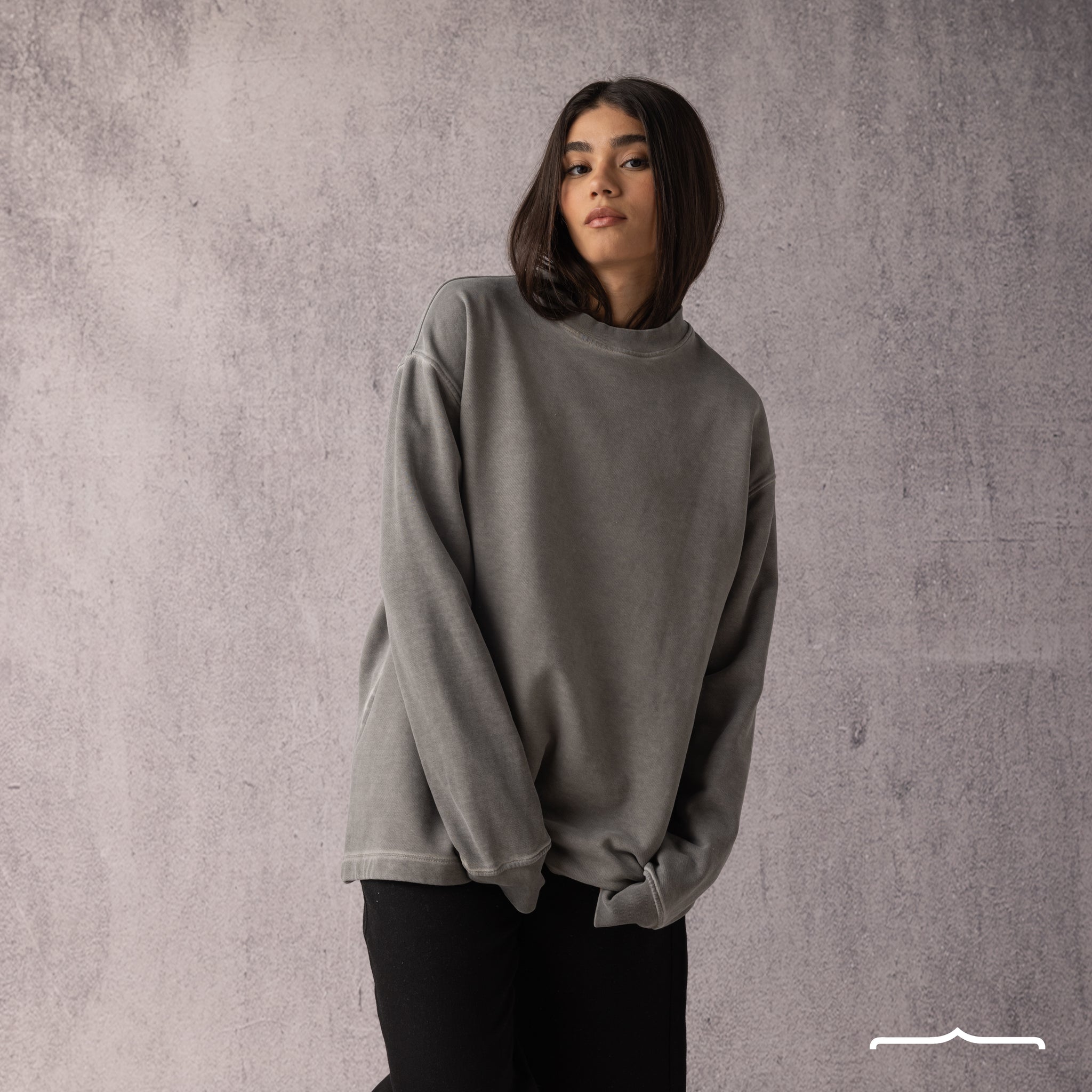 Washed sweatshirt in Light Grey