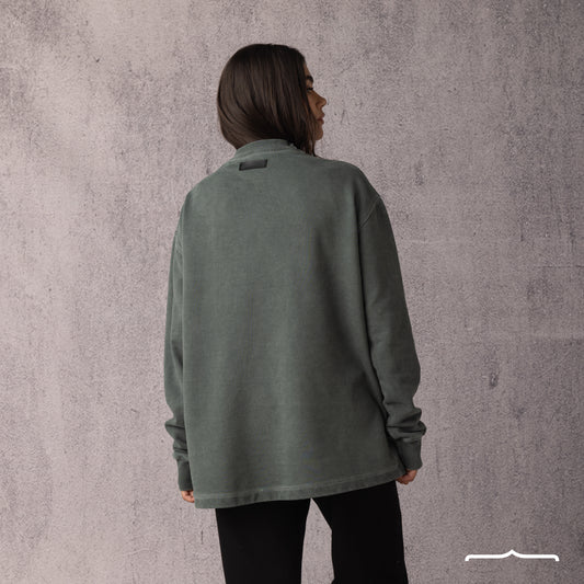 Washed Sweatshirt in Olive