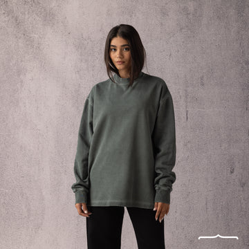 Washed Sweatshirt in Olive