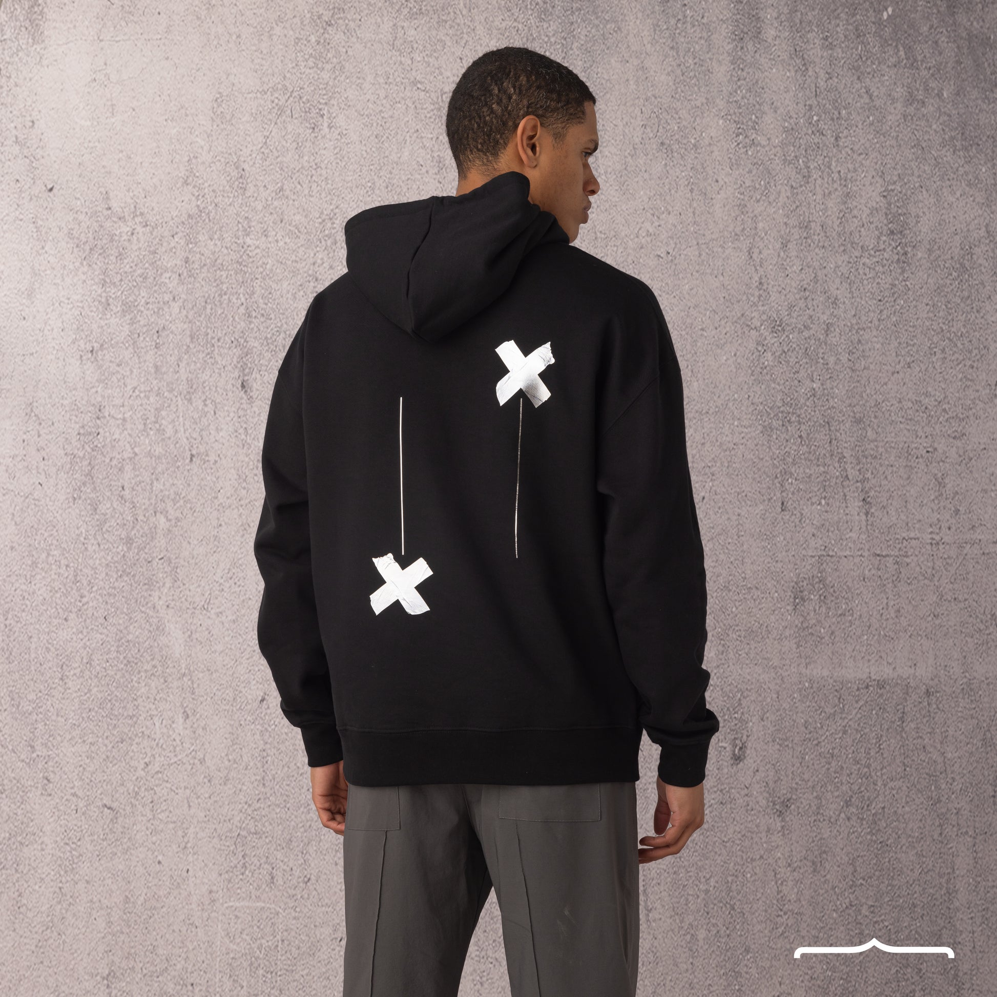 X sign hoodie in Black