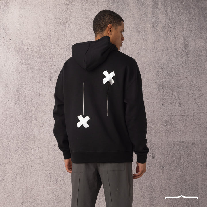 X sign hoodie in Black