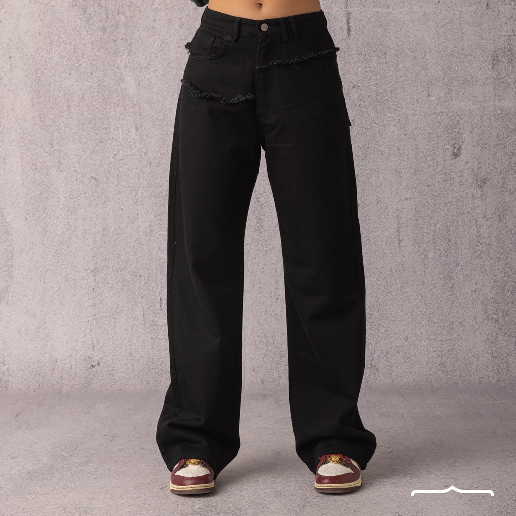 Layered denim in Black
