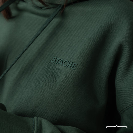 Rubber Logo Basic Hoodie in Green