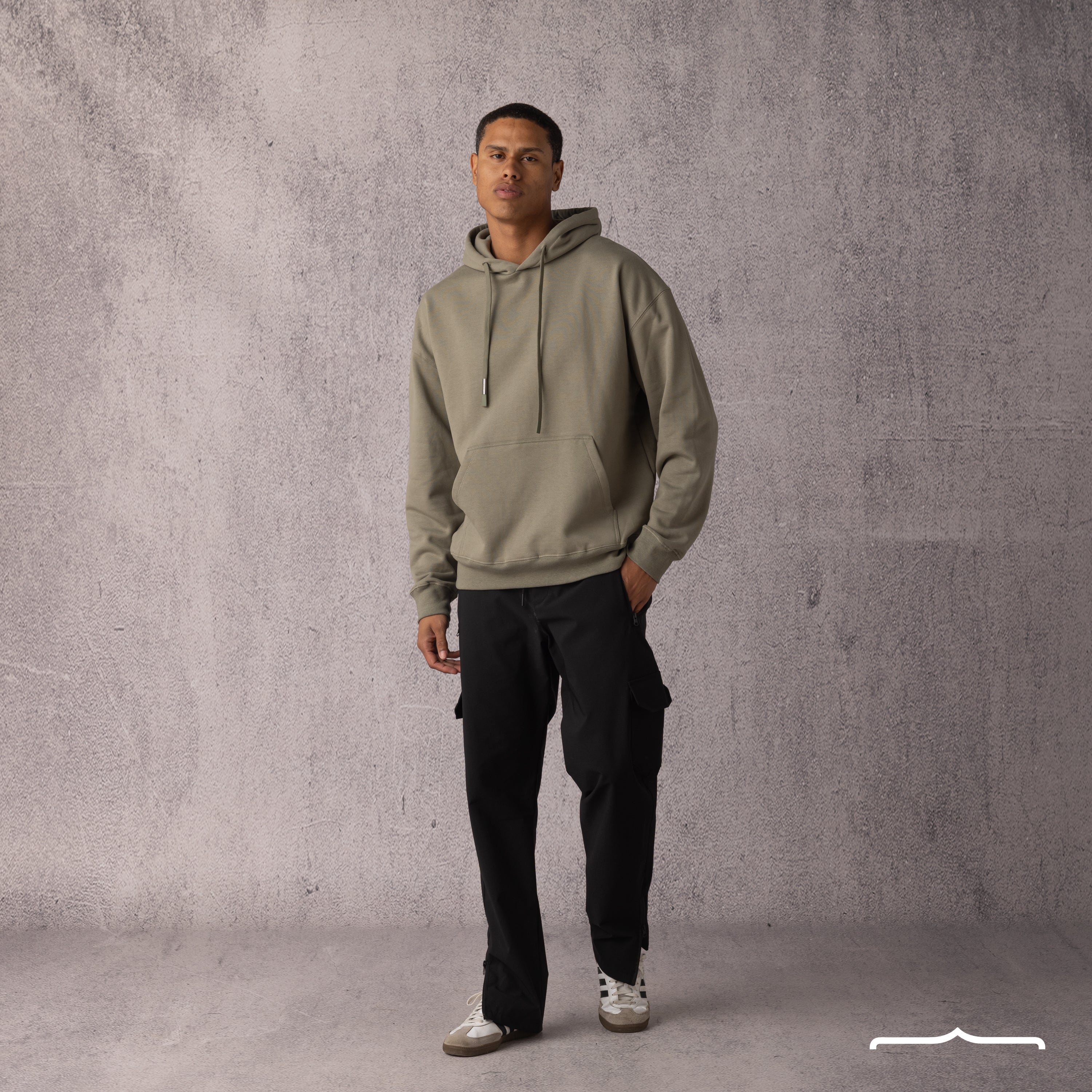 X sign hoodie in Olive