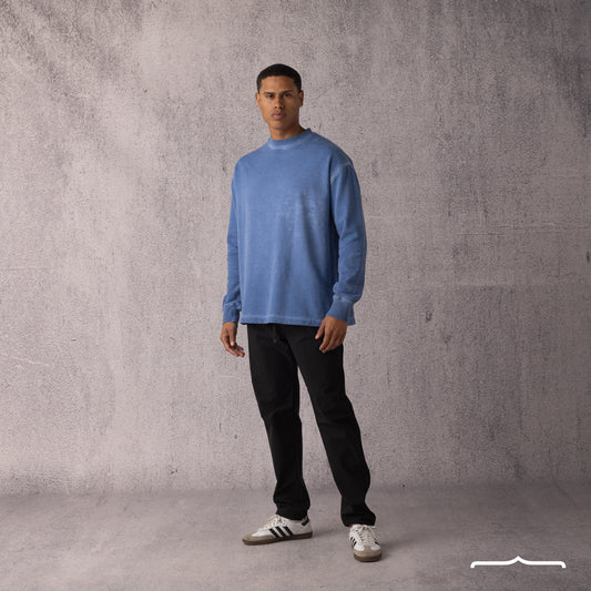 Washed sweatshirt in Babyblue