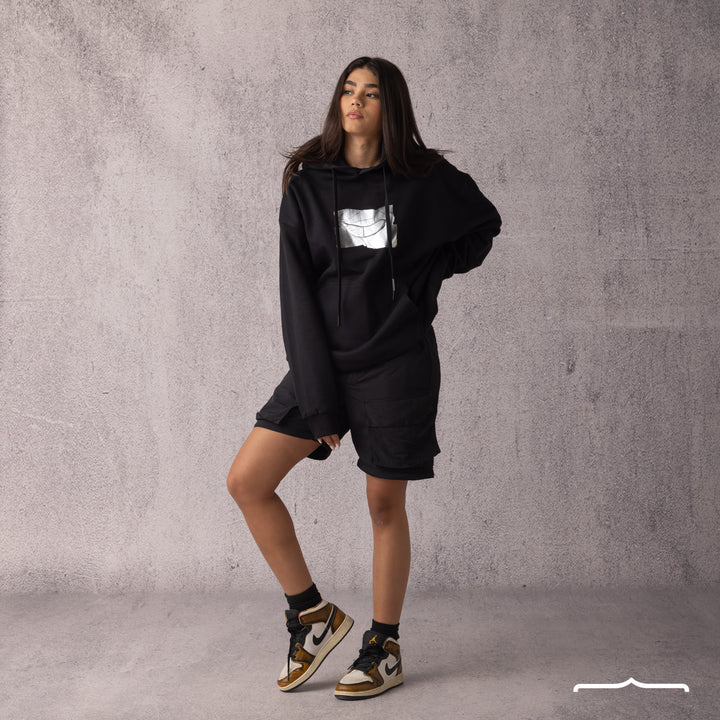3D Banana print Hoodie in Black