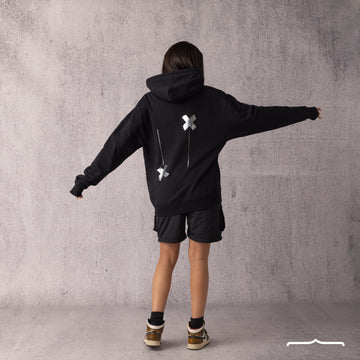 X sign hoodie in Black