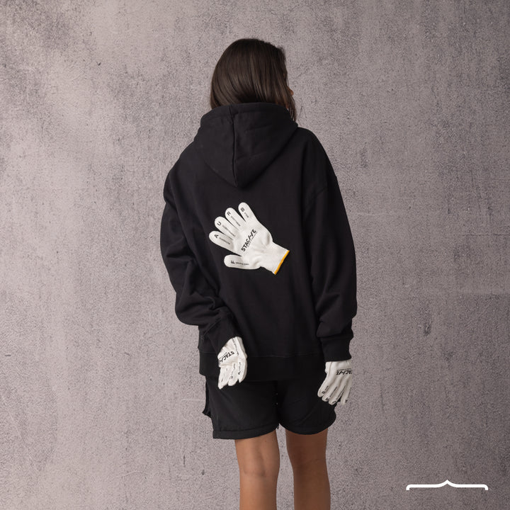 Gloves Hoodie in Black